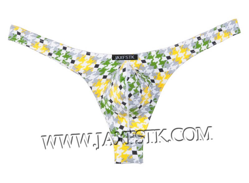 Sexy Men's Pouch Thong Printed Underwear T-back Bikini Spandex G-String MUS202