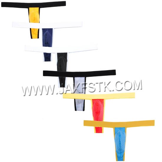 Breathable Hole Elastic Covered Edge Sexy Men's G-Strings Male Thong Underwear Mini Bikini Underpants Jockstrap Men