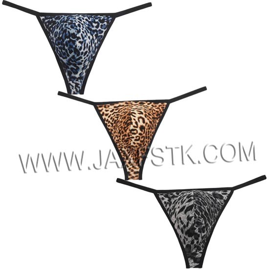 Fashion Leopard Print Sexy Men's G-strings Male Thong Underwear Smooth Soft Fabric Shorts Men Underpants Elastic Stretch Pouch T-back