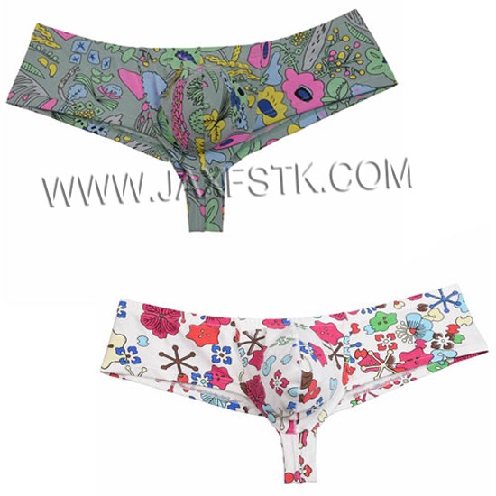 Fashion Flowery Sexy Pouch Bikini Men's Boxers Comfy Cotton Men Underwear Soft Underpants Smooth Boxer Shorts Male Under shorts Bottom
