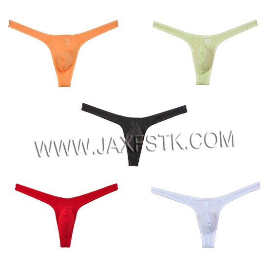 Nylon Elastic Band Sexy Men's Bikini G-Srings Male Thong Underwear Smooth Ice Silk Breathable Pouch Men Tanga Underpants
