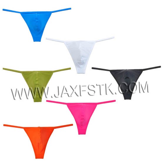 Smooth Ice Silk Stretch Elastic Sexy Male Thong Underwear Men's Thongs And G-Strings Bikini Underpants Men Tanga Pure Color