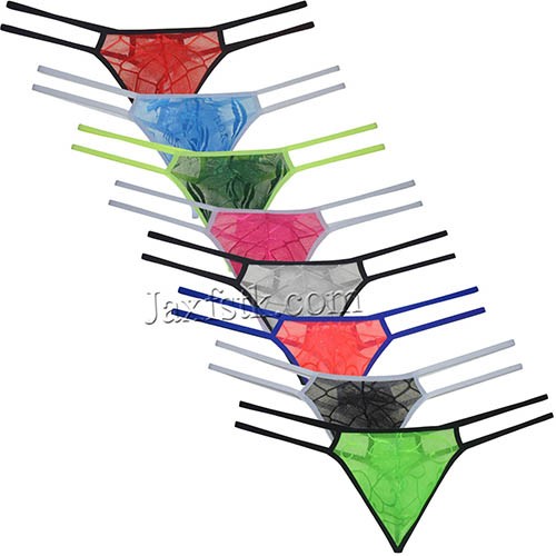 Mens Sissy Lace Bikini Thong Underwear See-through G-String Pouch Sexy Panties Size M L XL MU2265