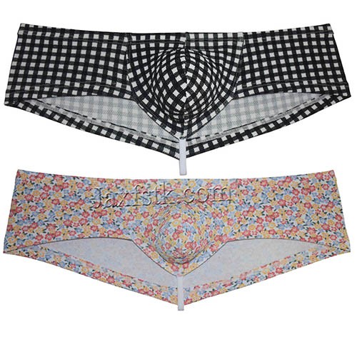 Men's Air Bubble Knitted Fabric Thong Boxers Underwear Soft & Elastic & Cheeky Briefs MU655