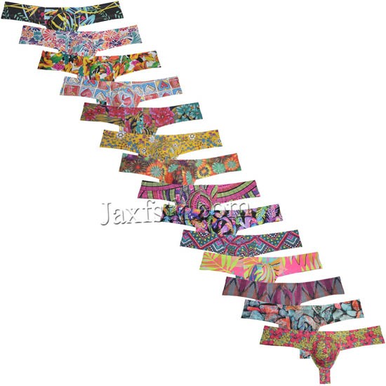 Men's Cheeky Boxer Thong Underwear Brazilain Bikini Swim Thong 1/3 Rear Coverage MU28-B