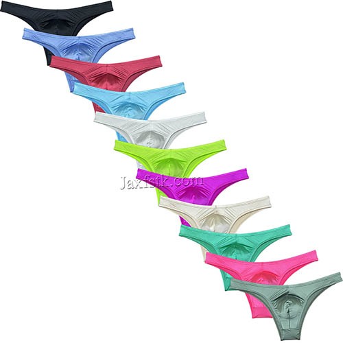 New Sexy Men Silk Glossy Bikini Briefs Male Cheek Underwear 1/2 Hip Coverage Swimsuit Size M L XL 11 Colors For Choose MU314