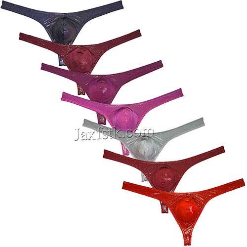 Men's Shiny Ice Silk Pouch Thong Underwear Wet Look G-String Bottoms Stretch Pants MU659A