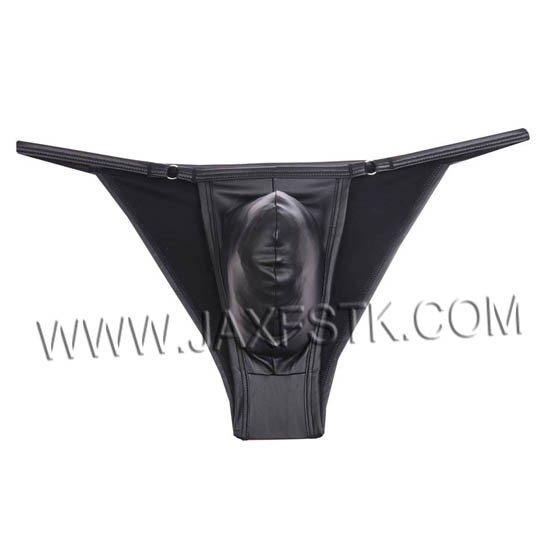 Fashion New Iron Hoop Leather Men's Bikini Briefs Shorts Underwear Sexy Male Underpants Men Brief Pouch shorts