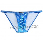 Cartera de hombre sexy Mini Briefs Cuero como tanga Star Underwear Briefs de lado abierto MU429X-2