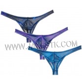 Sexy Men's Tee See-Through Colorful Mesh T-Back Underwear Soft Cool  Original Soft Bikini Thongs