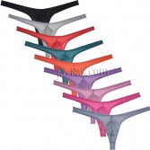 Sexy Glass Yarn Bikini Men's Sheer Thong Underwear Organdy Tangas Pouch T-back MU2301