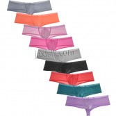 Sexy Men's Organdy Cheeky Boxers Thong Underwear Shiny & Soft Brazilain Bikini Briefs MU2305