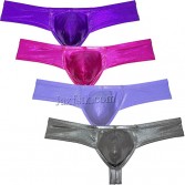 Men's Wet Look Brazilian Bikini Underpants Mini Boxer Briefs Underwear Cheek Pants MU290C