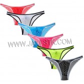 Update Men's Border Mesh Striped Briefs Spun Yarn Bikini Brief Underwear Pouch Mesh mini Pants