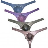 Men's Bulge Pouch Thong Underwear Shiny Metallic Bikini G-string Classic T-back MU679 M L XL For Choose