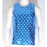 Nuevos hombres de cuero como estrellas patrón chaleco Tank Top ropa interior brillante faux sin mangas de la camisa Tops muestran desgaste de la camisa MUS403
