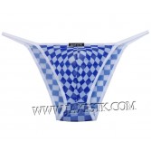 Hombre Sheer Checks Mesh Bulge Pouch Briefs Ropa interior Correa de la correa Bikinis tanga MU223X