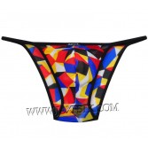 Men's Sheer String Bikini Briefs Underwear Elastic Soft Thong Brief Skimpy Pants