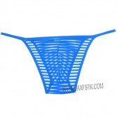 New Men's solid Bikini Border Mesh Striped Briefs Spun Yarn Bikini Briefs Underwear Pouch Open Side Man Underwear