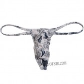 Men's Newspaper Micro Thong Underwear Tangas Guy T-Back Male Penis Pouch String