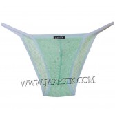 Bikini de encaje de manga corta para hombre nuevo Briefs Diamond Jacquard Thong Trunks MU250X
