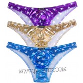 Sexy Shiny Thong Briefs Underwear Enhance Bulge Pouch Bikini Thong Pants MU430X