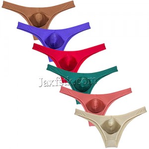 Sexy Men's Shiny Ice Silk Bikini Briefs Underwear Half Rear Skimpy Bottoms Hipster Pants MU105 M L XL 6 Colors Available