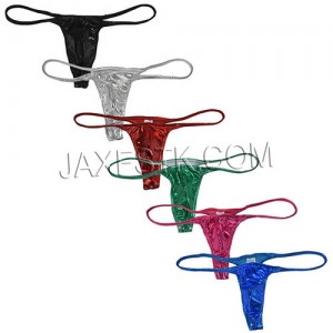 Sexy Guy Shiny Leather Micro Tanga Men Underwear Mini String Thong Narrow Waist Short TS2062