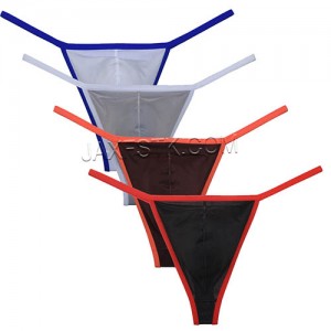 Sexy Classics Open Side T-back  Men's UnderwearLingerie Shorts Ice Silk Daily Thong TS2153