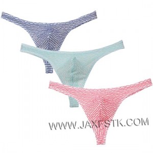 Men's Bluge Pouch Thongs Underwear Unique Stripe Mesh G-Strings