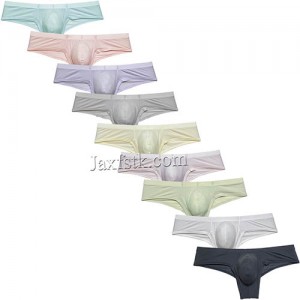 New Sexy Men's Thread Ice Silk Bikini Briefs Cheeky Underwear Pucker Back Hipster Panties MU3018 M L XL 9 Colors Available