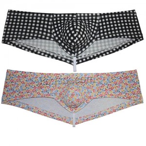 Men's Air Bubble Knitted Fabric Thong Boxers Underwear Soft & Elastic & Cheeky Briefs MU655