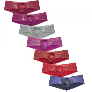 Men's Shiny Ice Silk Thong Boxers Wet Look Underwear Soft & Elast Cheeky Briefs MU660A