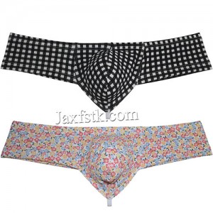 Men's Air Bubble Knitted Fabric Bikini Underwear Elastic Cheeky Boxers Thong Briefs