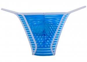 Nuevos hombres de malla de malla con volantes escritos Hilados hilados Bikini breve bolsa de ropa interior de lado abierto desgaste de la aptitud MU403
