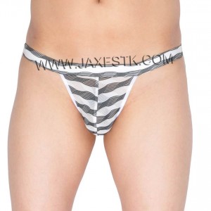 Men's Bluge Pouch Bikinis Briefs Pants Gay Underwear Male Unique Stripe Mesh Mini Briefs
