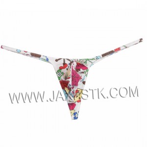 Enhanced Pouch New Arrival Sexy Bikini Men's Thongs Underwear Flowery Print Cotton G-Strings Men Fashion Male Thong Underwear