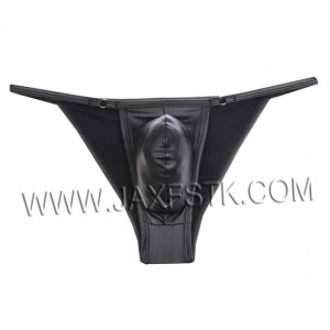 Fashion New Iron Hoop Leather Men's Bikini Briefs Shorts Underwear Sexy Male Underpants Men Brief Pouch shorts