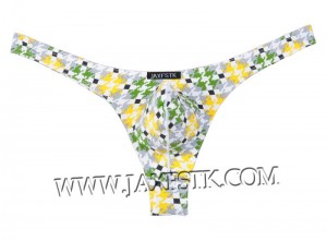 Tanga de la bolsa de los hombres atractivos Impreso Ropa interior T-back Bikini Spandex tanga MUS202