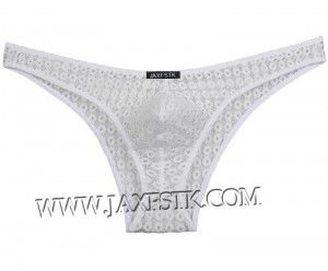 Blusa abierta para hombres sexy Mini Briefs Tanga de encaje Ropa interior Briefs de encaje transparente MU234X