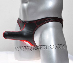 Calzoncillos largos de cuero para hombres como la ropa interior Nuts Out Bikini cortos Pantalones cortos de agujero de la bola MU419