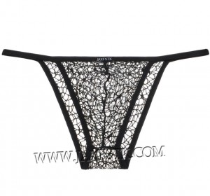Men's Lace Rope Bikini Brief Mussy Net Gay Sissy Pouch Mini Briefs Underwear Hollow Short String Pants MU884X
