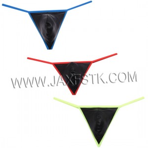 Fashion Leather Smooth Sexy Bikini Men's Thong Underwear Male G-Strings Elastic Nylon Fashion Underpants Men Tanga New Brand